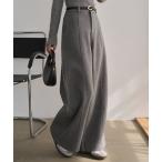 ショッピングワイドパンツ パンツ センターシームフェイクウールワイドパンツ レディース