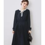 ワンピース 「ハレの日・通勤」配色シフォンプリーツ ワンピース