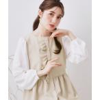 ブラウス シャツ 「ハレの日・通勤」フリルドッキング ペプラムブラウス レディース