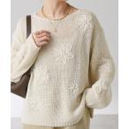 ショッピング花柄 ニット セーター フラワールーズニット レディース