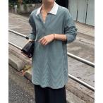 ショッピングボーダー ニット セーター ポロボーダーチュニック レディース