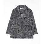 ジャケット テーラードジャケット On One's Own ヘリンボーン柄裏起毛テーラードジャケット秋冬長袖暖かいアウター レディース