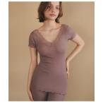 ショッピングインナー インナーシャツ 肌着 オーガニックコットン半袖（ワキ汗パッド付き） レディース