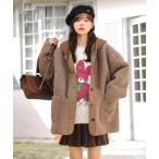 ムートンコート ボアコート 帽子切り替え　フェイクムートンコート レディース
