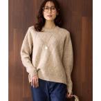 ショッピング柄 ニット セーター ダイヤ柄ニットプルオーバー「洗える」 レディース