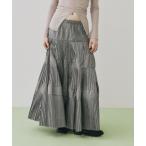 スカート プリーツティアードスカート