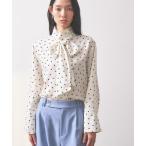 ショッピングサテン ブラウス シャツ 「オケージョン」サテンドットボウタイブラウス レディース