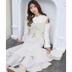 ニット セーター ビッグリボンチェーン付きニット レディース