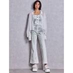 オールインワン BACKリボンデニムロンパース レディース