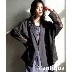 ジャケット テーラードジャケット 花柄レース切替 ダブルジャケット レディース