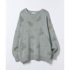 ショッピングプリント ニット セーター コットンフラワープリントプルオーバー/650165 レディース