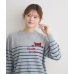 ショッピングボーダー ニット セーター 「KATHARINE ROSS」インターシャボーダーネコ レディース