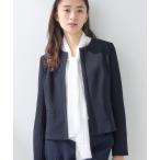 ショッピングセレモニー ジャケット ノーカラージャケット 「上品光沢／セレモニー／SETUP可能」切り替えデザインジャケット レディース