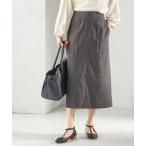 ショッピングオックス スカート 「UVカット・吸水速乾・手洗い可能」綿麻混 オックス ポケット タイト スカート