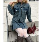 デニムジャケット gジャン 「2026SS」ボウタイリボンGジャン レディース