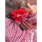 シュシュ リボンいっぱいベロアシュシュ