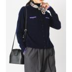 カーディガン ふんわりバイカラーカーディガン カシミヤ100％ カーデ ポケット ネイビー デイリー 軽い 大人 レディース