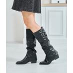 ブーツ 2025秋冬新作 一部店舗限定 サイドバッグルウエスタン風ロングブーツ レディース