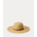 ショッピングストロー 帽子 ハット パドロックチャーム ストロー サン ハット レディース