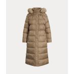 ショッピングラルフ ダウンコート ダウンジャケット フェイクファートリム フーデッド ダウン コート レディース