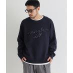 セーター ニット 「BACK NUMBER」アクリルロゴクルーネックセーター (遊び心/リラックス/洗練/耐久性) メンズ レディース