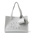 ショッピングハート トートバッグ パンチングロゴ チャーム付き トートバッグ レディース