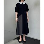 ワンピース レース襟フレンチテリー ワンピース