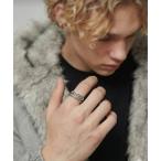  кольцо кольцо [IZU] кручение & цепь 2 полосный способ серебряное кольцо мужской женский 