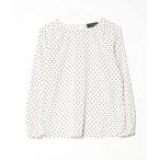 「UNTITLED」 ドット柄長袖ブラウス 2 ホワイト レディース