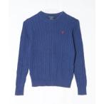 「GYMPHLEX」 ワンポイント長袖ニット 14 ブルー レディース