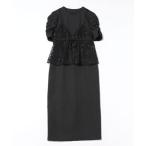 ショッピングスパンコール ワンピース スパンコールレースビスチェギャザースリーブドレス