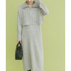 ワンピース ハーフジップニットセットワンピース