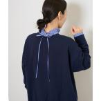 ショッピングway ブラウス シャツ 「追加3」ハイカウントストライプスタンドカラー2way レディース