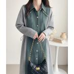 ワンピース 異素材デニムドッキングワンピース