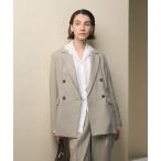 ショッピングダブル ジャケット テーラードジャケット リネンライク ダブルジャケット レディース