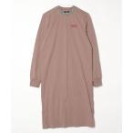 「STUSSY」 ワンポイント長袖ワンピース S ブラウン レディース