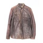 「DIESEL」 レザージャケット S グレー メンズ