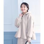 ショッピングcoca 「coca（coca）」 ジップアップパーカー M グレイッシュベージュ レディース