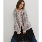 ショッピング古着 「Unitage」 ニットカーディガン FREE ピンク レディース