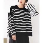 「e-zakkamania stores」 長袖ニット M ブラック×ホワイト レディース