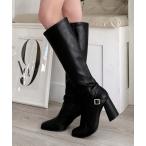 ショッピングロングブーツ ブーツ ベルト付スリムロングブーツ レディース