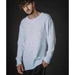セーター ニット mn3221-スタッズニットPO プルオーバー(458010-402K) メンズ