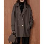 ショッピングボタン ピーコート pコート ダブルボタンウール混ピーコート レディース