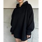 パーカー ラインストーンフードトップス レディース