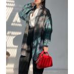 ショッピングチュニック ワンピース異素材切り替えバイヤスチュニック