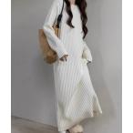 ワンピース ロングニットワンピース