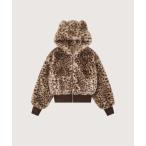 ムートンコート ボアコート Fluffy Leopard Fur Jacket レディース