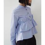 ブラウス シャツ 「EMMEL REFINES」EM バンドカラー フリルシャツ レディース