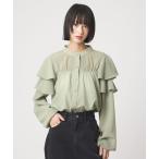 ブラウス シャツ 「EMMEL REFINES」EM ヨウリュウフリル スタンドカラー ブラウス レディース