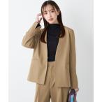 ジャケット ノーカラージャケット SHIPS Colors:「手洗い可能」2WAY ストレッチ Vカラー ジャケット レディース